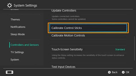 Calibrate System Settings: