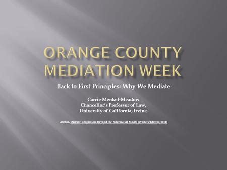 California Dispute Resolution Institute Mediate Reader