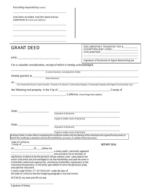 California Grant Deed Template