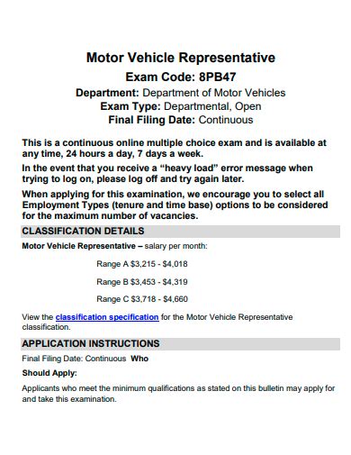 California Motor Vehicle Field Representative Ebook Epub