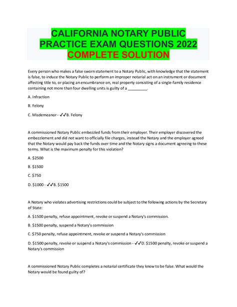 California Notary Public Exam Doc