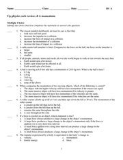 California Physical Science Ch 6 Review Answers PDF