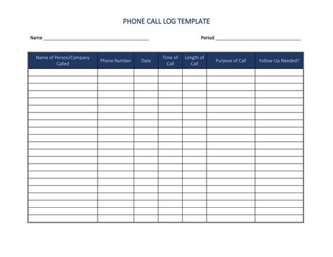 Call Log Templates