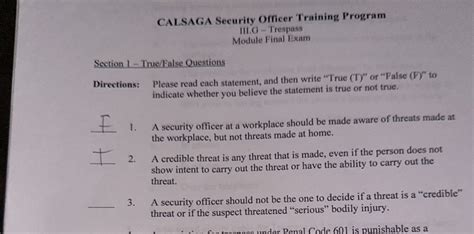 Calsaga Security Officer Training Program Test Answers Reader