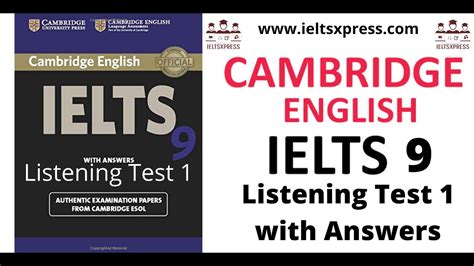 Cambridge Ielts 9 Listening Test 1 Answers Kindle Editon