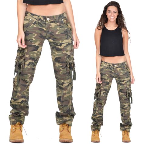 Camo cargo pants for women