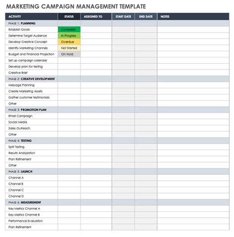 Campaign Management Template