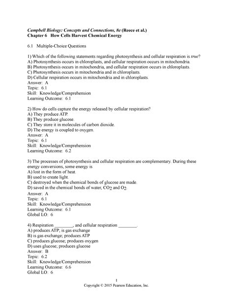 Campbell Biology Learning Objectives Answers PDF