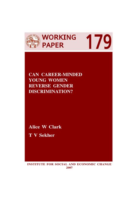 Can Career-minded Young Women Reverse Gender Discrimination [A View from Bangalore&a PDF