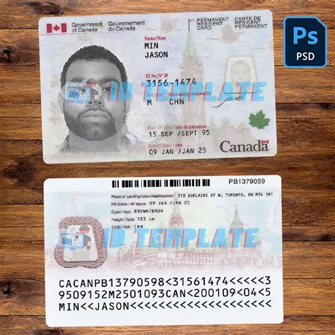 Canadian Permanent Resident Card Template