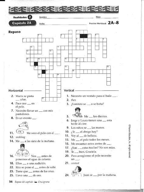 Capitulo 2a Repaso Crossword Answers Doc