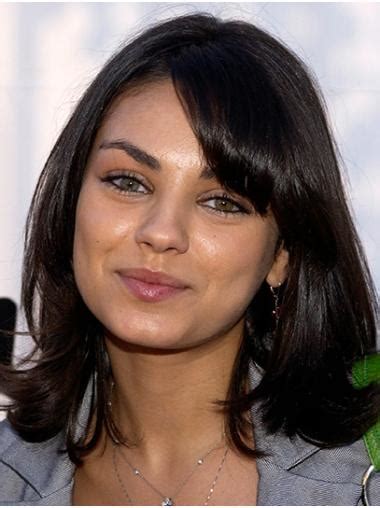 Capless 14" Wavy Shoulder Length With Bangs Mila Kunis Wigs