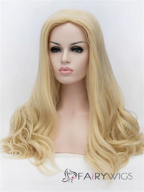 Capless Long Wavy Synthetic Blonde Long Wigs