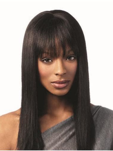 Capless Straight 16" African American Natural Wigs