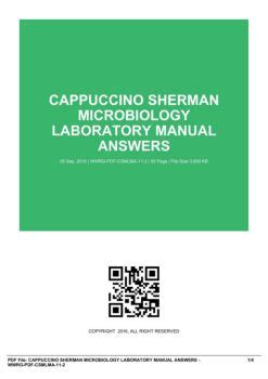 Cappuccino Sherman Microbiology Laboratory Manual Answers Kindle Editon