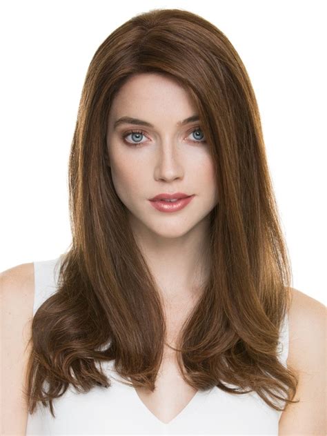 Captivating 2025: Online Long Brown 16" Straight Layered Human Hair Wigs