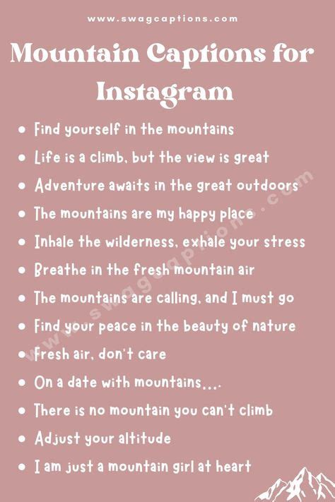 Captivating Captions for Instagram: Embracing the Majestic Grandeur of Mountains