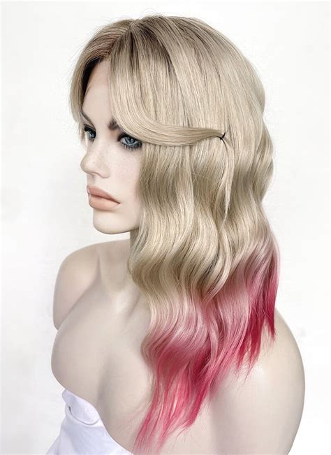 Captivating Features of 18 Inches Wavy Blonde to Pink Ombre Wigs