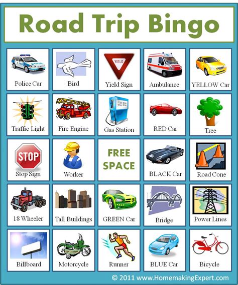 Car Bingo Printable