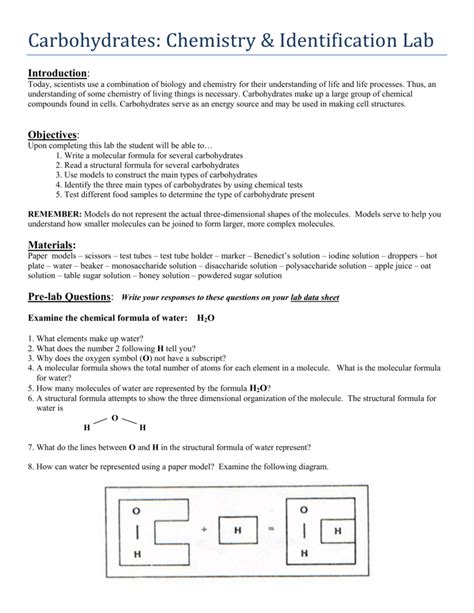 Carbohydrates Chemistry And Identification Answer Key Doc