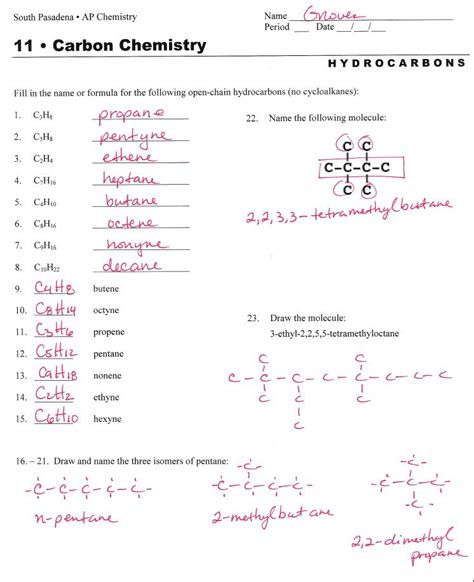 Carbon Chemistry Worksheet Answers Kindle Editon