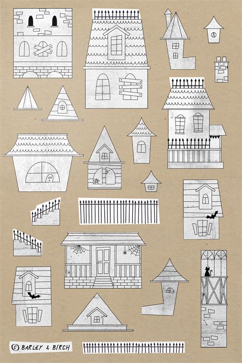 Cardboard Haunted House Template