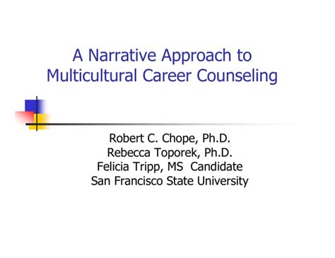 Career Counseling A Narrative Approach Doc