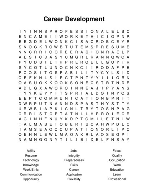 Career Development Word Search Answers Epub