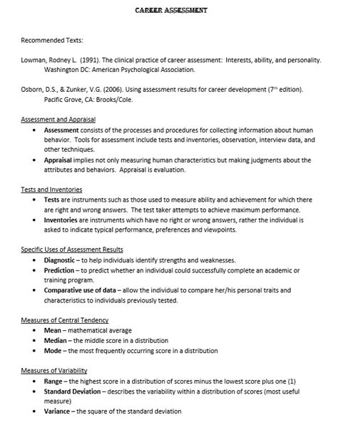 Career Placement Assessment