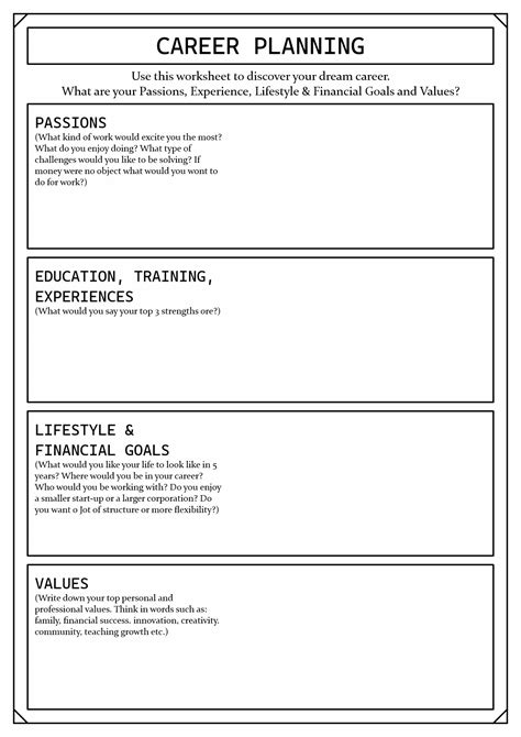 Career Planning Worksheet
