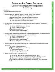 Career Testing Tools