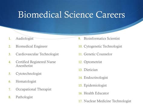 Careers in Biomedical Science