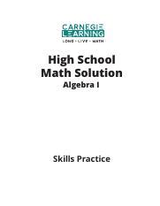 Carnegie Learning Skills Practice Algebra 1 Answers Epub