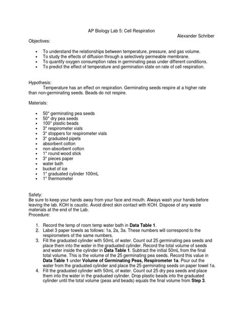 Carolina Ap Biology Lab 5 Answers PDF