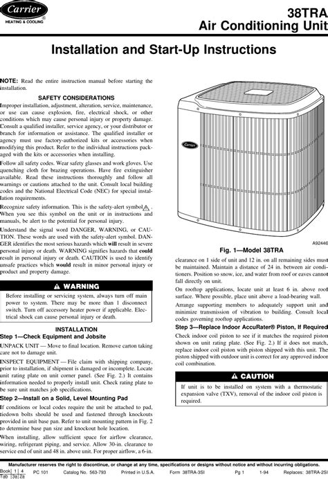 Carrier 38TRA Ebook Reader