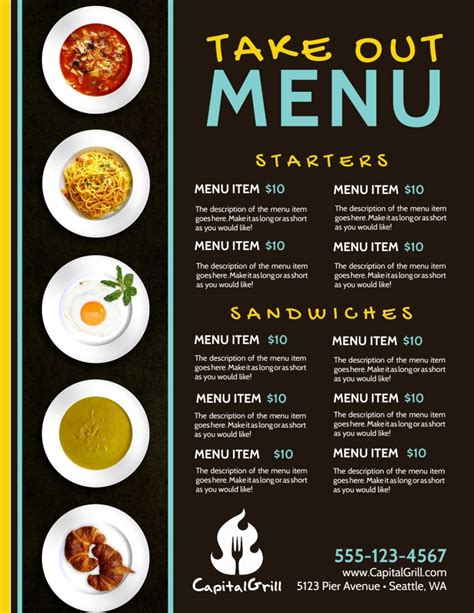 Carry Out Menu Template