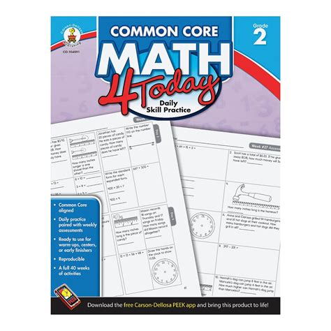 Carson Dellosa Common Core 4 Today Workbook Math Grade 2 96 Pages CDP104591 Reader