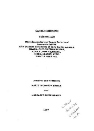 Carter cousins 1681-1989 Ebook Reader