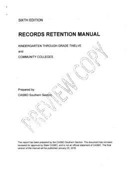 Casbo records retention manual Ebook Epub