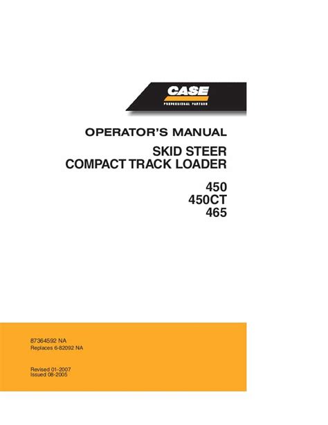 Case 450 Skid Steer Operator Manual Ebook Doc