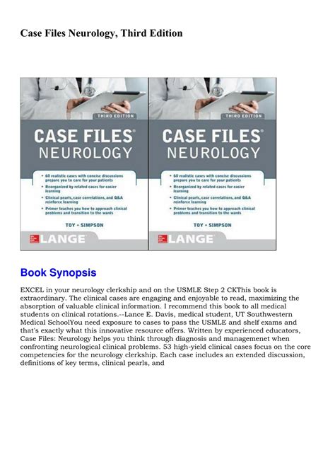 Case Files Neurology Third Edition Epub