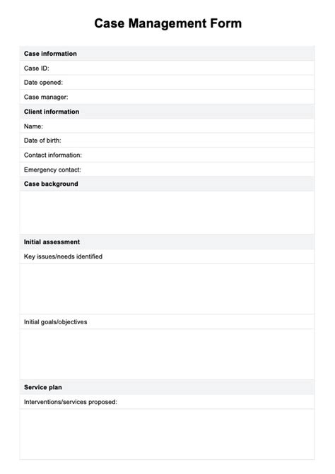Case Management Templates