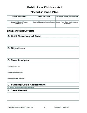 Case Plan Template Social Work