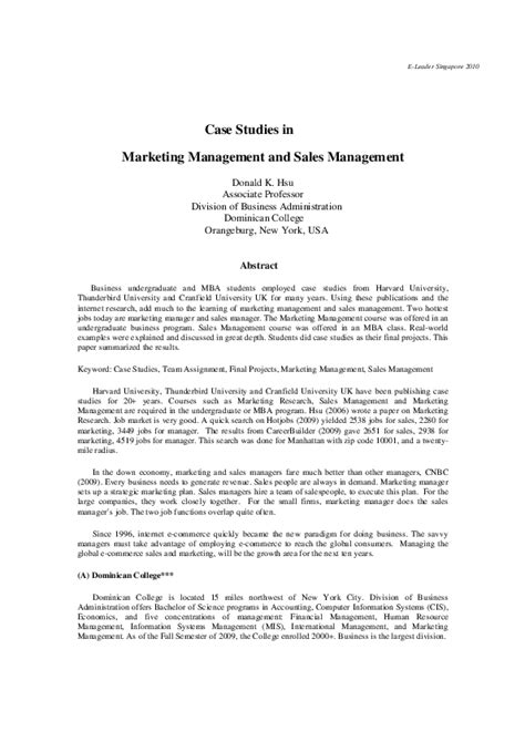 Case Studies in Marketing Management and Research Epub