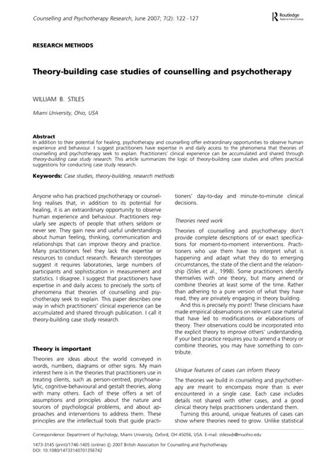 Case Studies in Psychotherapy Epub