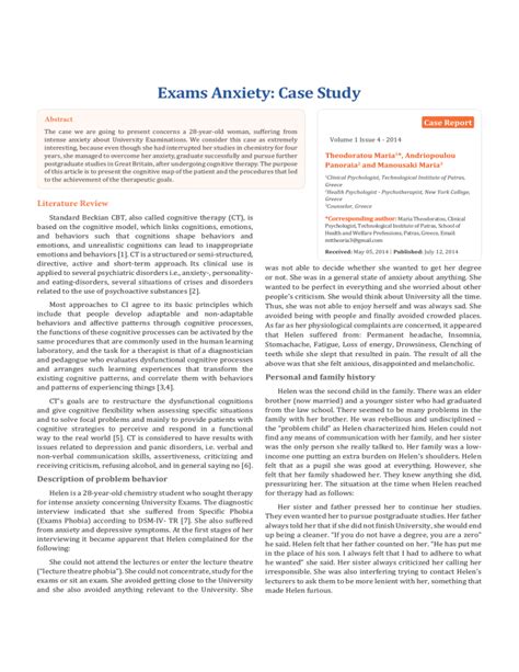 Case Study 1: Calming Anxiety and Stress