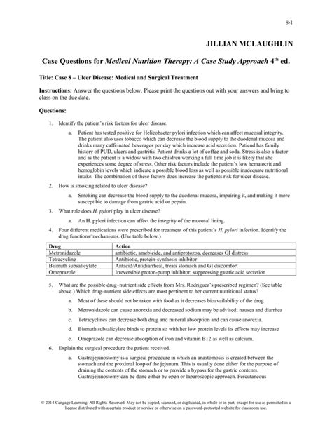 Case Study 11 Medical Nutrition Therapy Answers Doc