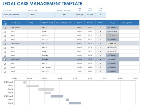Caseload Legal Case Management Spreadsheet Template