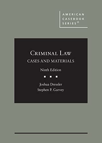 Cases and Materials on Criminal Law American Casebook Series Epub