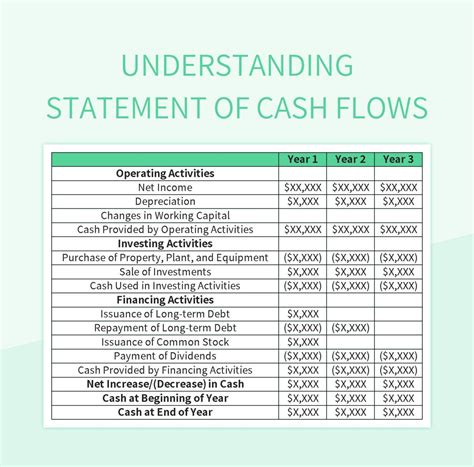 Cash Flows Template
